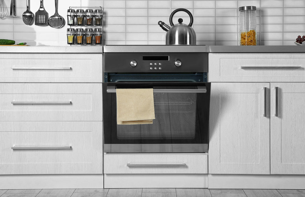 Modern kitchen interior with new oven
