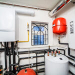 interior household boiler with gas and electric boilers